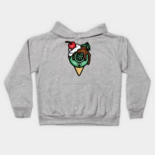 Cutest Turbo - Chocolate/Mint Ice Cream Kids Hoodie